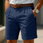 Men's tailored shorts breathable structured fit for summer, smart casual