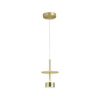 Pendant light for kitchen island, industrial gold metal, 1-lamp LED ceiling light