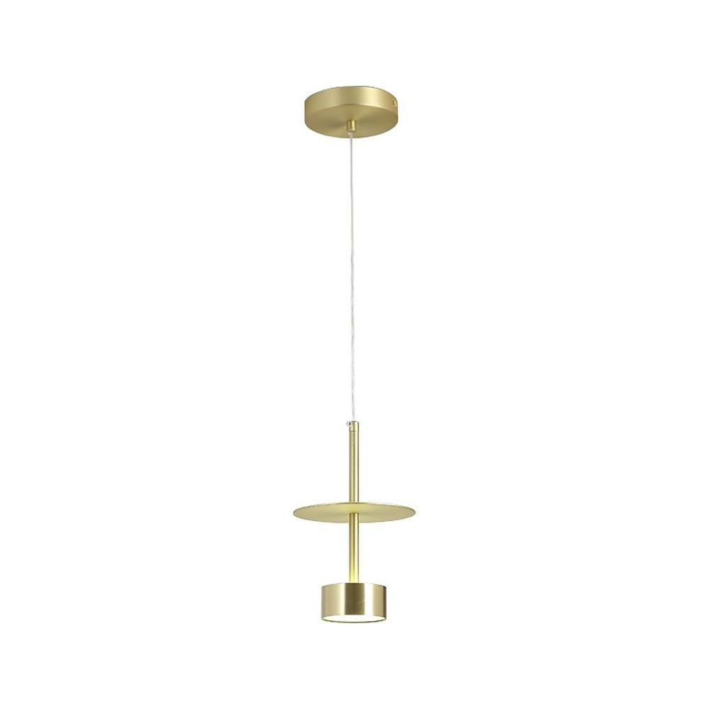 Pendant light for kitchen island, industrial gold metal, 1-lamp LED ceiling light